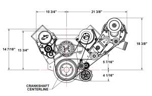 BBC Accessory Drive Kit w P/S, A/C & P1SC thru F1A94/F1C/F1R Blower