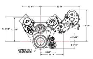 BBC Accessory Drive Kit w P/S, A/C & F1X/F2 Blower