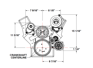 SBC Accessory drive kit w/ power steering (Front View)