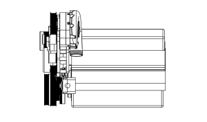 SBC Accessory drive kit w/ all accessories & high mount supercharger (Side View)