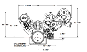 SBC Accessory drive kit w/ all accessories & low mount supercharger (Front View)