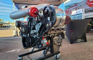 Setup with Holley midrise and Air to water intercooler Side