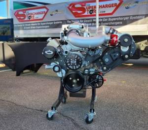 Setup with Holley midrise and Air to water intercooler Front